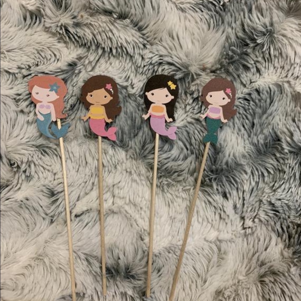 24 pc mermaid cupcake toppers